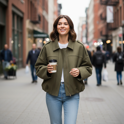 Cresvale - Women's Suede Bomber Jacket