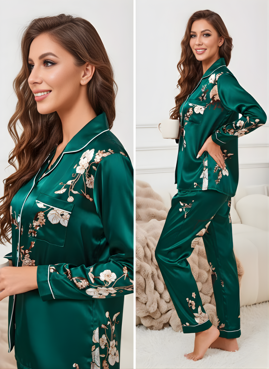 Aurora - Women's Satin Floral PJ Set