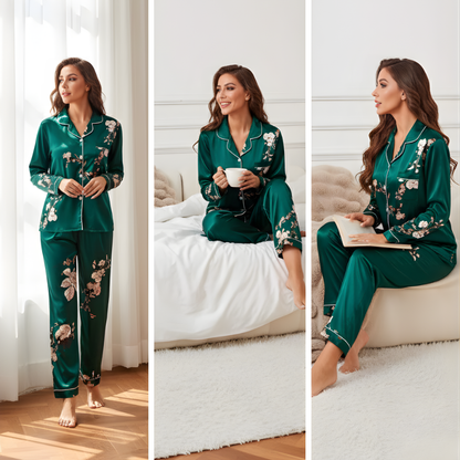 Aurora - Women's Satin Floral PJ Set